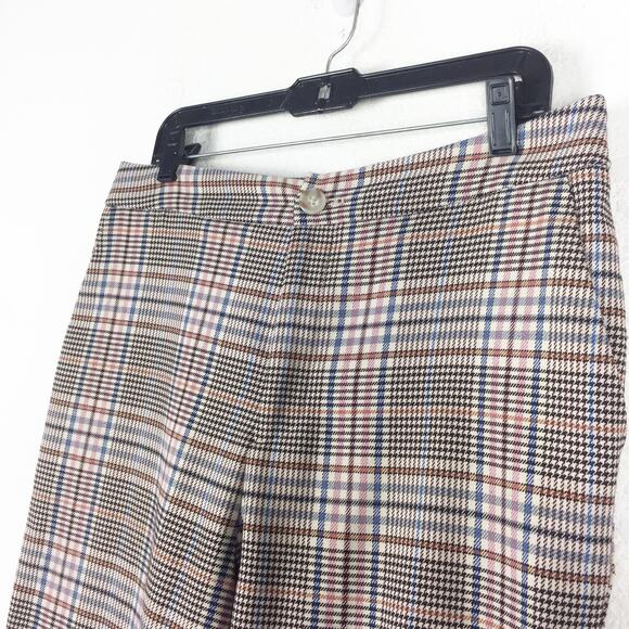 Anthropologie Malcolm Plaid Tapered Trousers Size 10 High Rise Preppy Minimalist - Picture 7 of 14